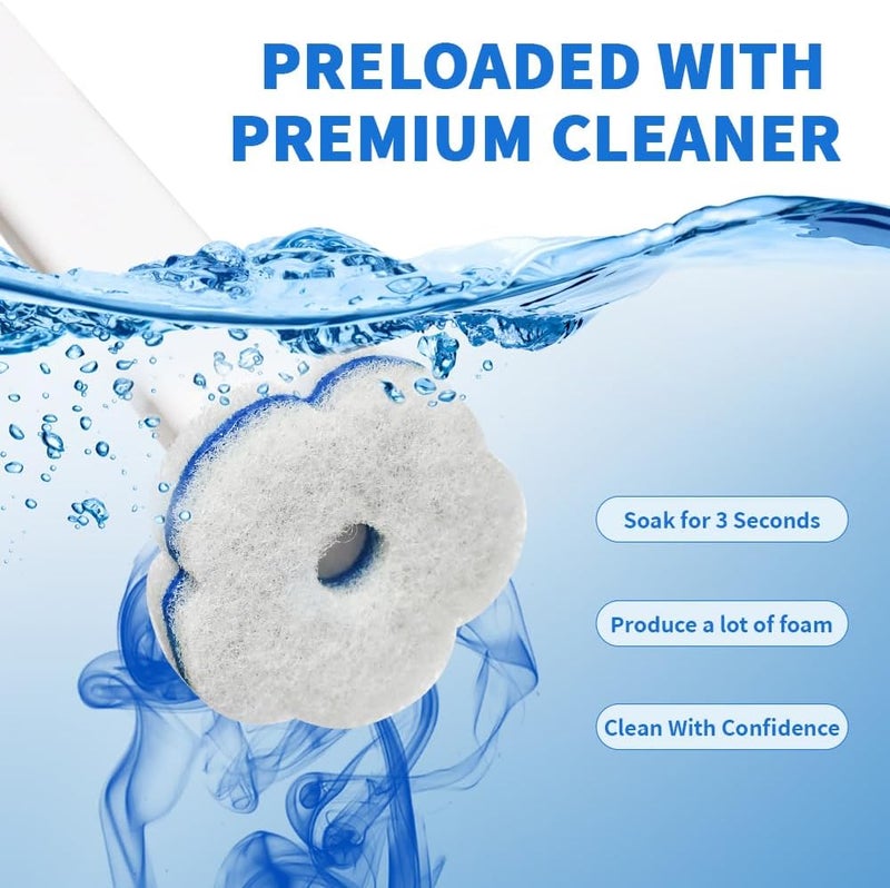 clowand 48 Count Disposable Toilet Brush Refill Pads, Disposable Toilet Bowl Wand Refills, Toilet Cleaning Refills, Toilet Scrubber Refills, Brush Head Replacement - Image 4